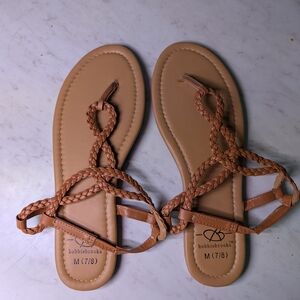 Bobbie Brooks Women's Braided Brown Sandals